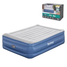 Надувная велюр кровать Bestway 67614, 203 х 152 х 56 см., с электронасосом